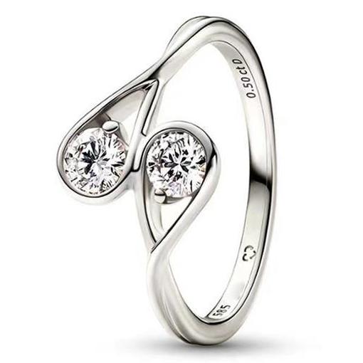 Authentische 925 Sterling Silber Liebesbotschaft Herbarbelege Cluster Zeitlose Pave einreihige Ringe für Frauen Geschenk Modeschmuck 7