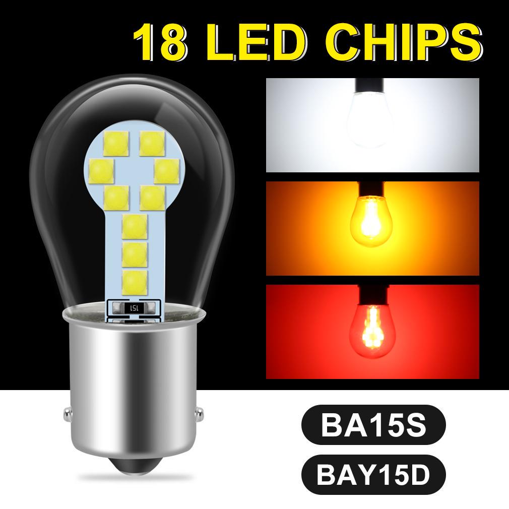 Rot Bernstein Weiß 1156 BA15S P21W LED 1157 BAY15D P21/5W LED Birne R5W R10W Auto Blinker licht S25 Auto Bremslicht Lampen 12V BA15S P21W weiß