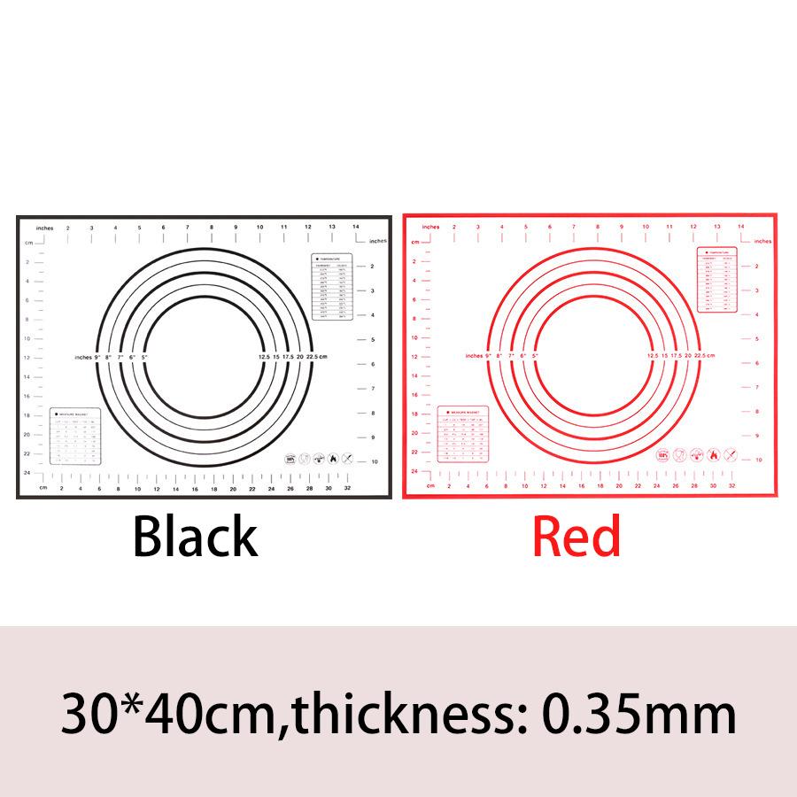 1 STÜCKE Silikon Backmatte Knetunterlage Teigmatte Pizza Kuchenteig Maker Küche Kochen Grill Antihaft-Gadgets Backformen 30*40cm rot
