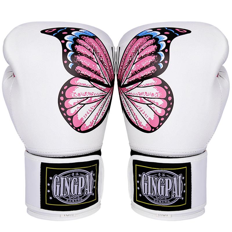 6-12oz Rosa Schmetterling Boxhandschuhe für Kinder Frauen Kickboxen Trainingshandschuh Pro Training Sparring Muay Thai MMA Heavy Bag Handschuhe 6oz