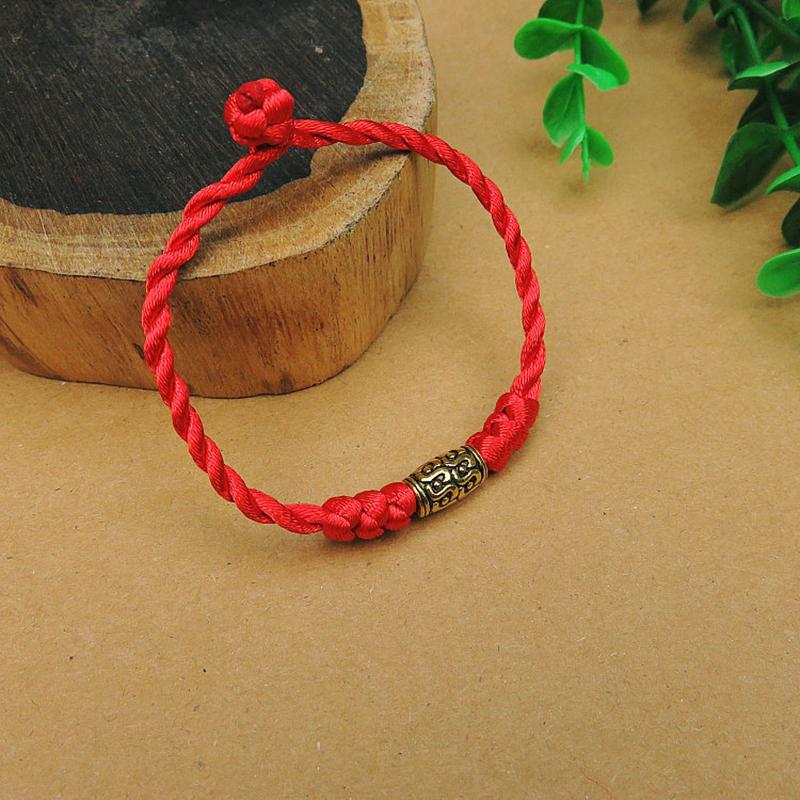 1PC Chinesische Rote Schnur Handgemachte Hand-gewebte Armband Glück Geschenke Zubehör Schmuck Rotes Seil gold