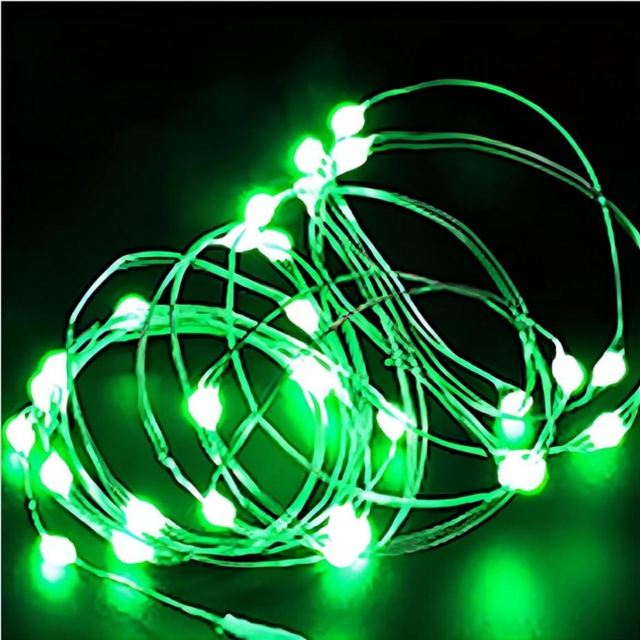 USB LED Lichterketten Kupfer Silber Draht Girlande Licht Wasserdichte LED Lichterkette Für Weihnachten Hochzeit Party Dekoration 20M-By USB grün