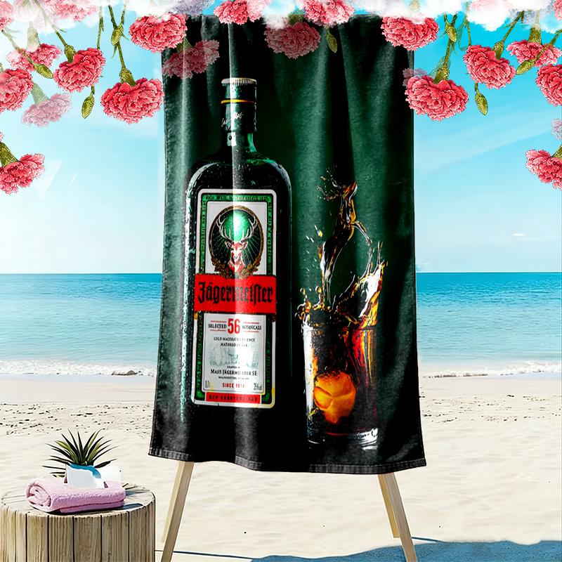 Jägermeister Splash: Kräftiges Lebendiges Strandtuch Strandtuch für Urlaubsfotos Outdoor-Camping schnelltrocknendes Badetuch Meeresufer Außenpooltuch 70cmx140cm(27x55inch)