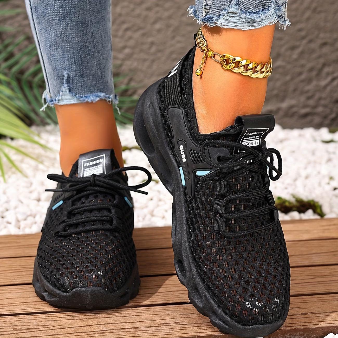 Atmungsaktive und leichte Freizeitschuhe, Bequeme und strapazierfähige Laufschuhe., Damenschuhe 36 schwarz