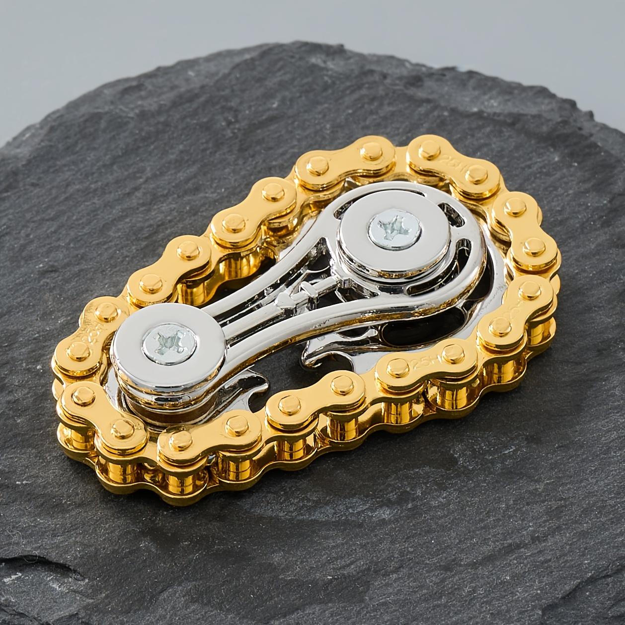 Kettenräder Schwungrad Fingerspitzenkreisel Fidget Spinner Antistress Angst Metall Fahrradketten EDC Spinner Fidget Spielzeug für Erwachsene Kinder Neu black