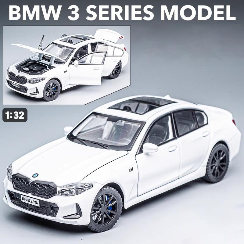 Neu 1:32 320i DER 3 G20 2023 Legierung Diecasts & Spielzeugfahrzeuge Metall Spielzeugauto Modell Ton und Licht Sammlung Kinderspielzeug weiß