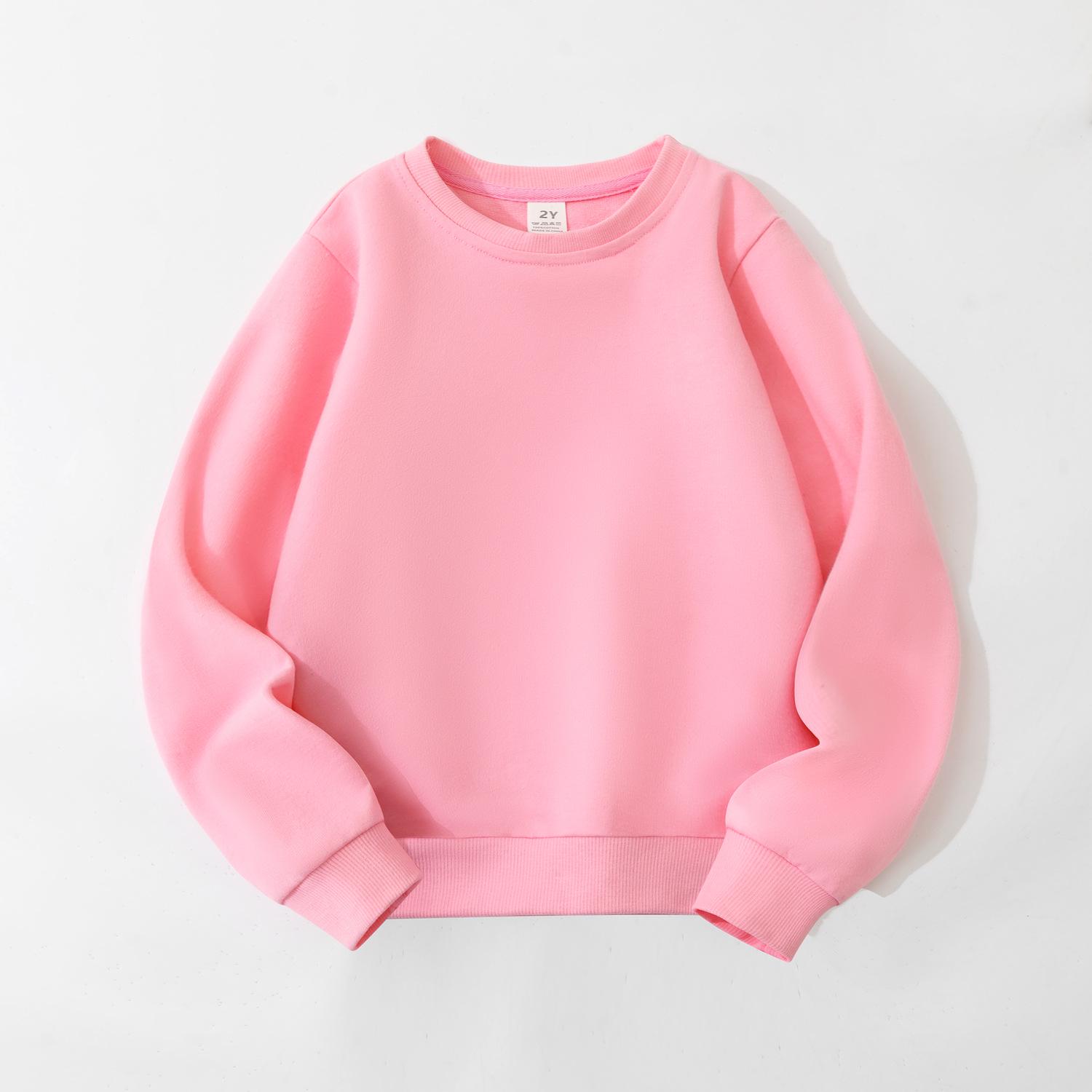 Anpassbares Kinder-Sweatshirt in Uni - Herbststil Loopback Baby- & Kinderbekleidung 90cm Height rosa
