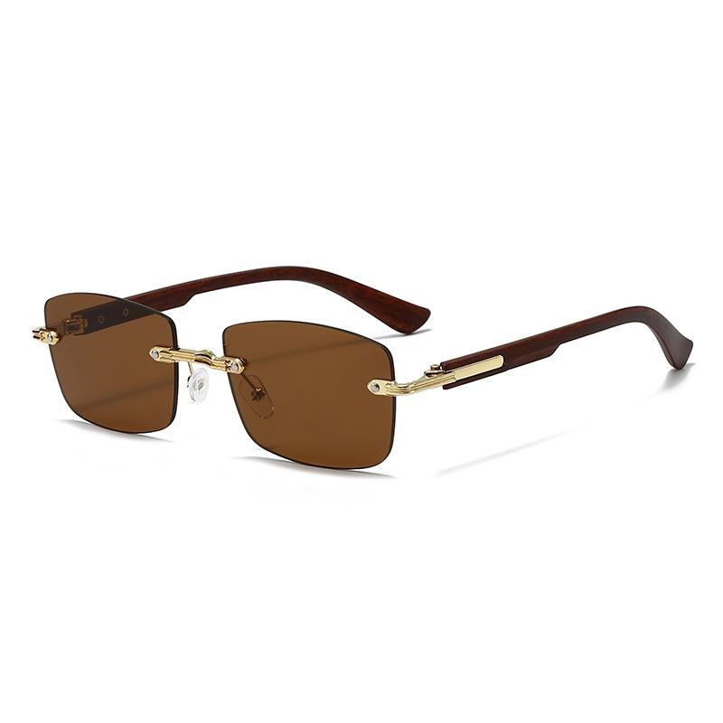 Randlose Vintage Square Sonnenbrille Damen Herren Rechteck Sonnenbrille Weiblich Oval Brillen Oculos De Sol für Männlich Weiblich Brillen MULTI