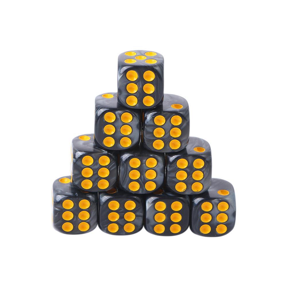 19 mm Casino-Würfel mit rasiermesserscharfen Kanten und passenden Seriennummern, klar, durchscheinend, D6 Royal Craps 10 Pcs black