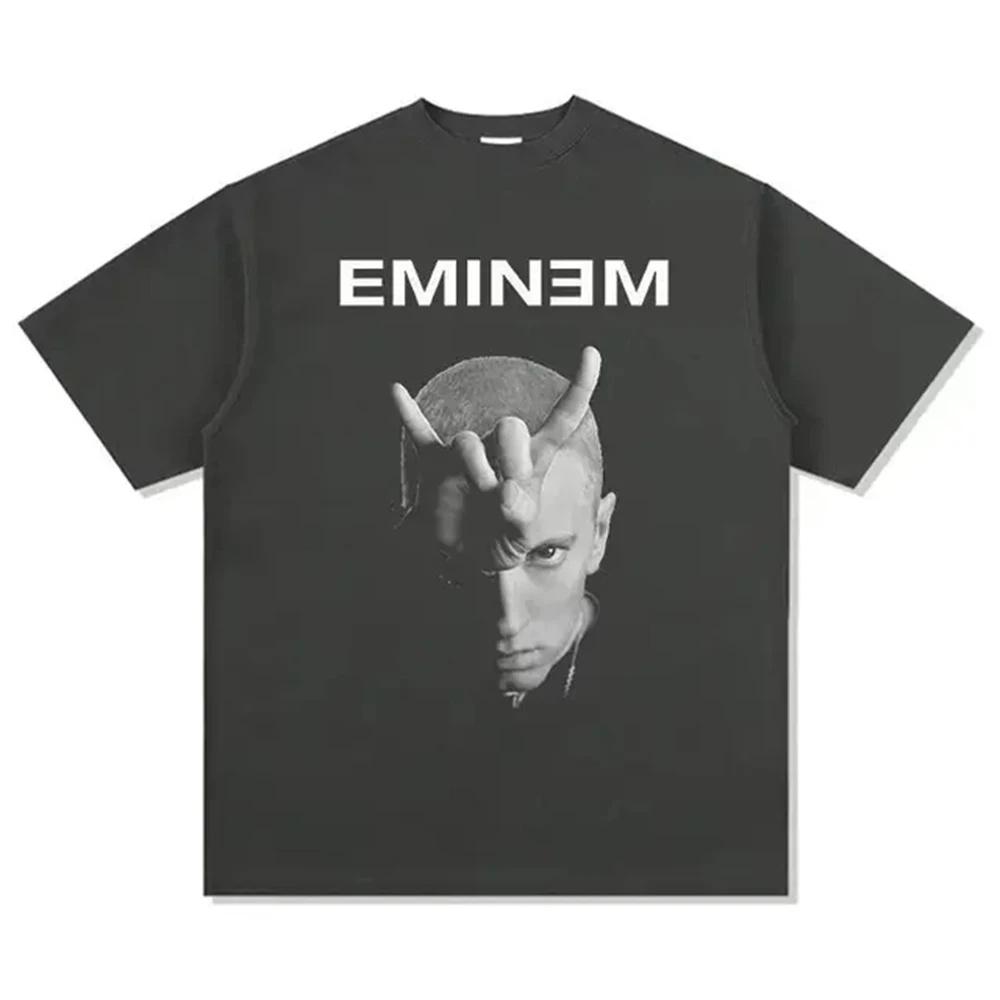 Rapper Eminem T-Shirt Damen Herren Mode Baumwoll-T-Shirts Hip Hop Tops T-Shirts Locker Rock Camisetas Jungen T-Shirts Sommer T-Shirt Unisex S