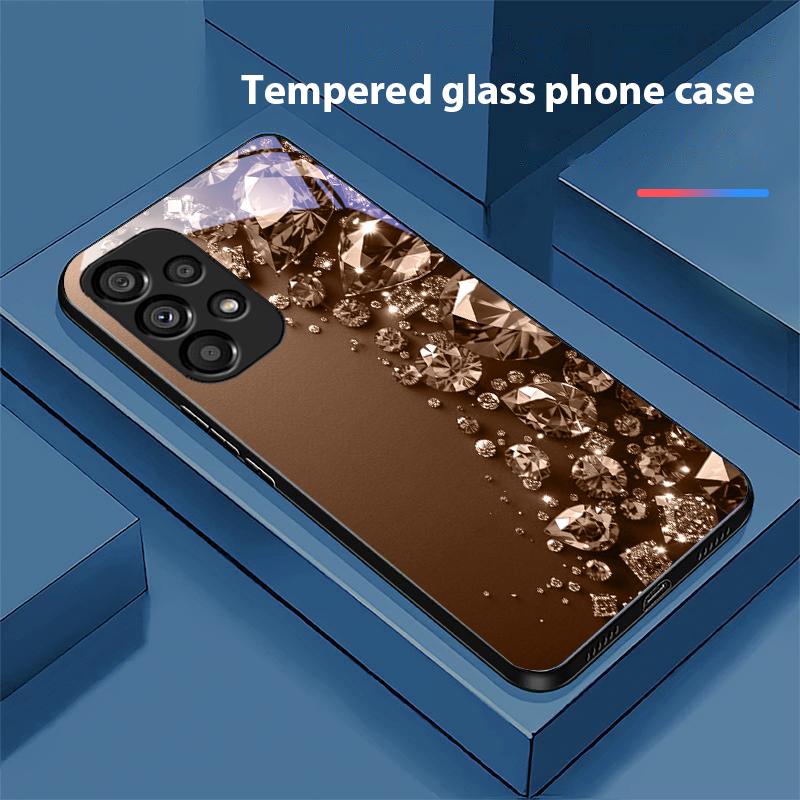 Vollständige Diamanten für Samsung Galaxy S10 20 Plus 21 FE 22 23 24 FE 25 Ultra Schwarz Gehärtetes Glas Handyhülle Hartschale for Galaxy S21 Ultra