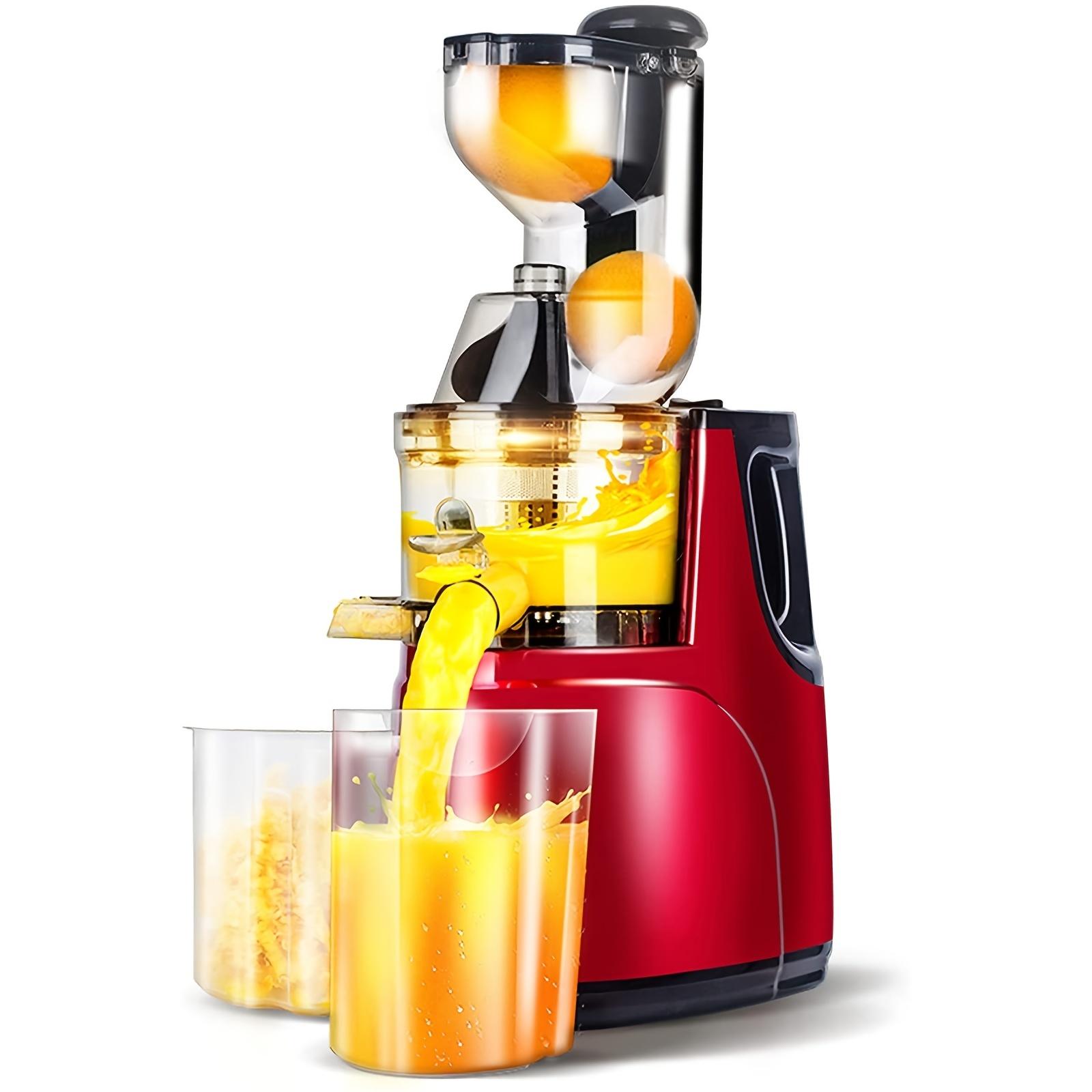 Langsam kauender Entsafter, Apfel-Orangen-Entsafter-Maschine mit breiter Rutsche, leiser Motor für Entsafter-Maschinen, kauender Entsafter für Gemüse und Obst
