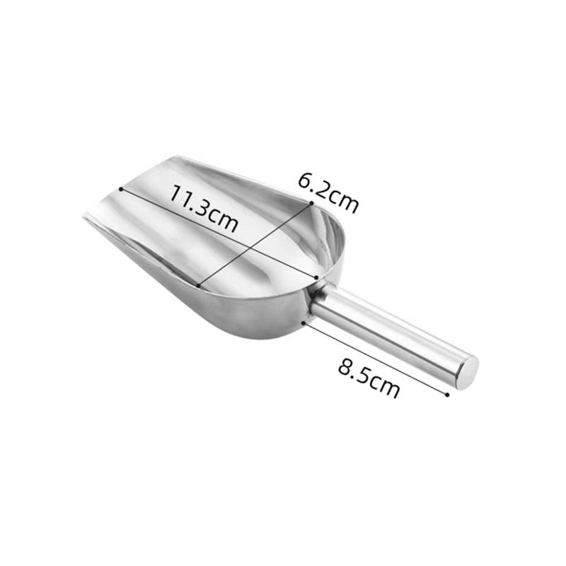 Eisschaufel aus Aluminiumlegierung in 4 Größen, multifunktionaler Getreide-Kaffeebohnen-Riegel-Würfelschaber, Messlöffel, Küchenzubehör white
