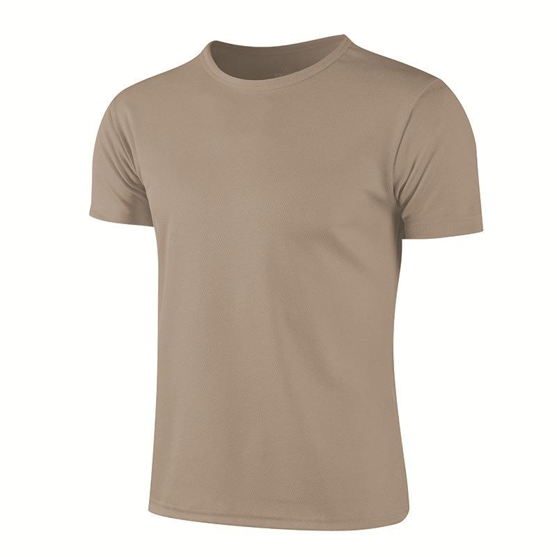 Sommer-Rundhals-T-Shirt, schnell trocknende Kleidung, Arbeitskleidung, kurzärmeliges T-Shirt S khaki