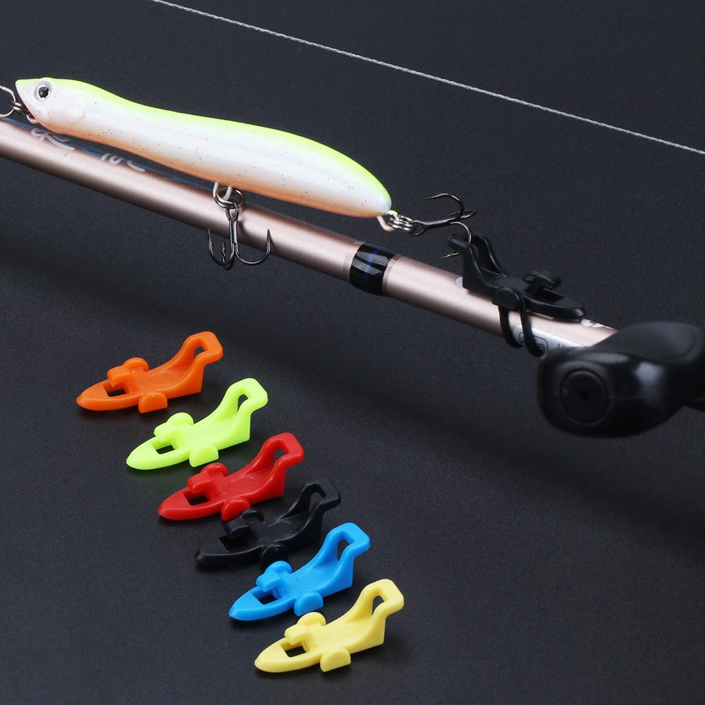 10er Set Angelhakenhalter für Angelrute Angelköder Köder Sicherheitshalter Angelgerät schwarz