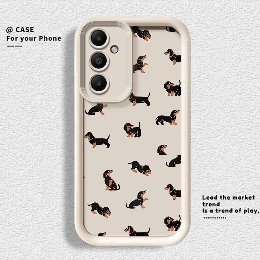 Kreative minimalistische Dackel Handyhülle Case für Samsung Galaxy A35 A36 A56 A26 A32 A51 A73 A12 A13 A71 A72 A23 A34 A15 A16 Galaxy A14