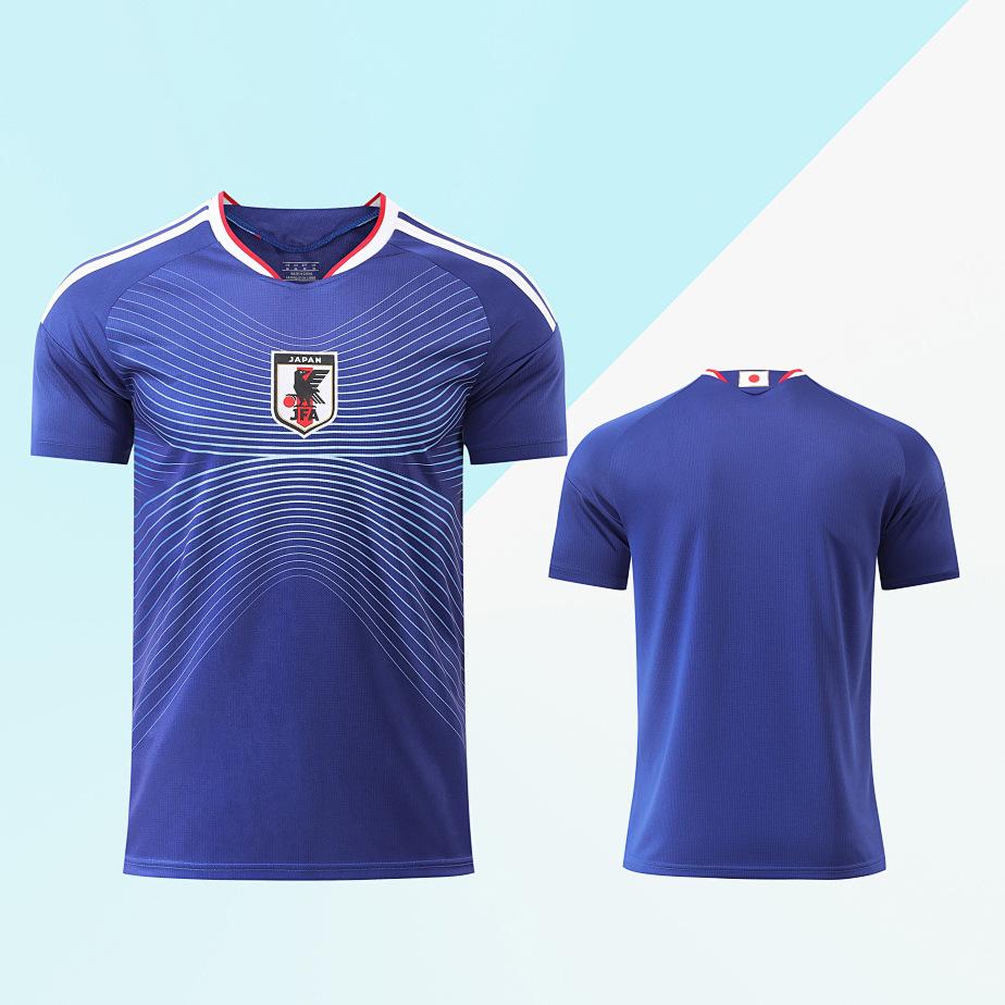 Unisex Erwachsene Kinder Fußballspiel Uniform Schnelltrocknend Schweißabweisend Fußballtrikot Kurzarm Sport Trainingsanzug 16 blue