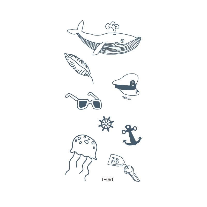 Schönheitsaufkleber Wasserdichter Tattoo-Aufkleber Cartoon Blume Buchstabe Tattoo-Aufkleber Temporäres Tattoo für Männer und Frauen 75*140mm