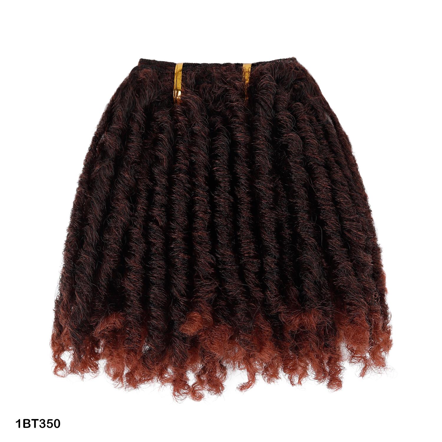 Geflochtene federnde Dreadlock Haarweft Afro Schwarz Kurze Federlocken-Dread-Weft Für DIY-Pferdeschwänze Topper Haarverlängerung Perücken Synthetische Bündel