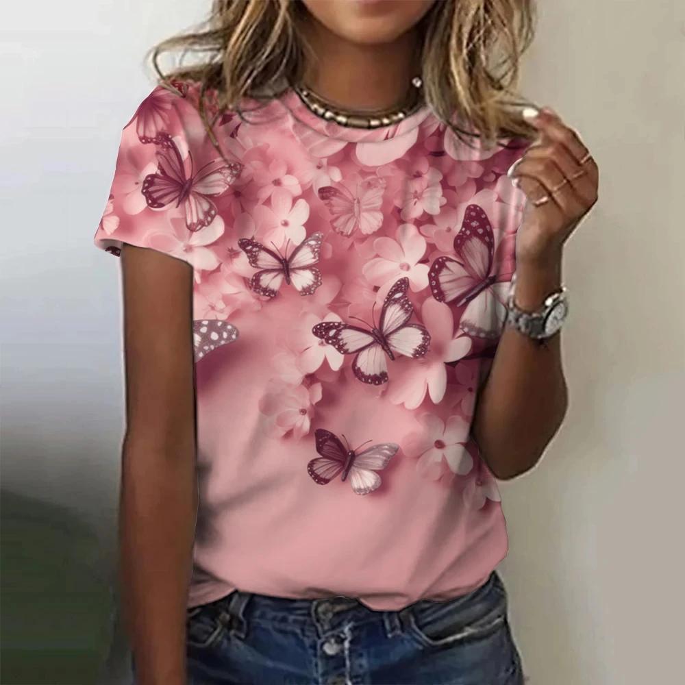 5 bis 14 Jahre Mädchen Kleidung Lila und Blau Schmetterlingsdruck Schwarzes T-Shirt Kinderbekleidung Kinder Sommer Kurzarm Kinder Top 140 brown