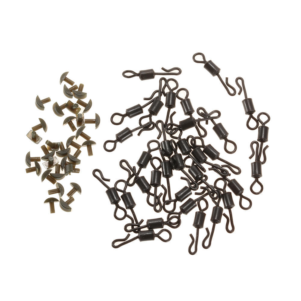 120 Stück/30 Sätze Karpfenangeln Sicherheitsblei-Clips Schwanzschläuche Stifte Wirbel Terminal