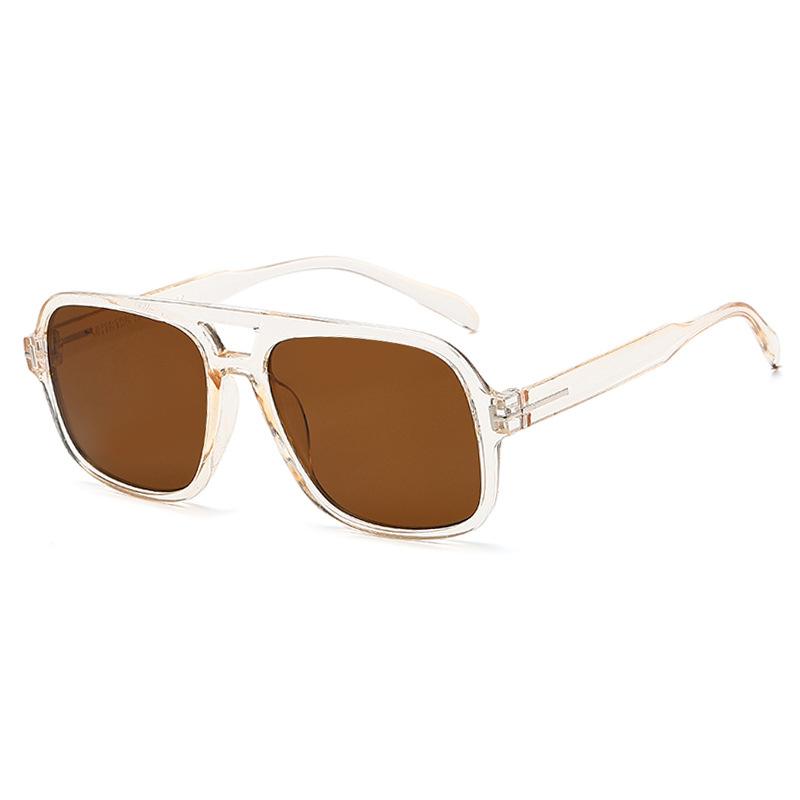 Übergroße Punk-Sonnenbrille für Damen, klassische Sonnenbrille, Retro-Sonnenbrille für Herren, Sonnenschutz, UV-Schutz, nicht polarisiert, modisches Accessoire beige