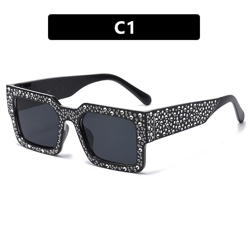 Nicht polarisierte Retro Big Frame Damen Quadratische Sonnenbrille Schwarz Rechteckig Cool Herren Sonnenbrille Einteilig Designer Sonnenbrille für Weiblich Männlich as shown in the picture