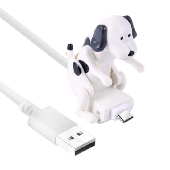 Fun Humping Dog-Ladekabel, Stressabbau, effizientes Schnellladen, Smart-Chip-Typ-C/8-Pin/Micro-USB-Ladekabel Type-C weiß