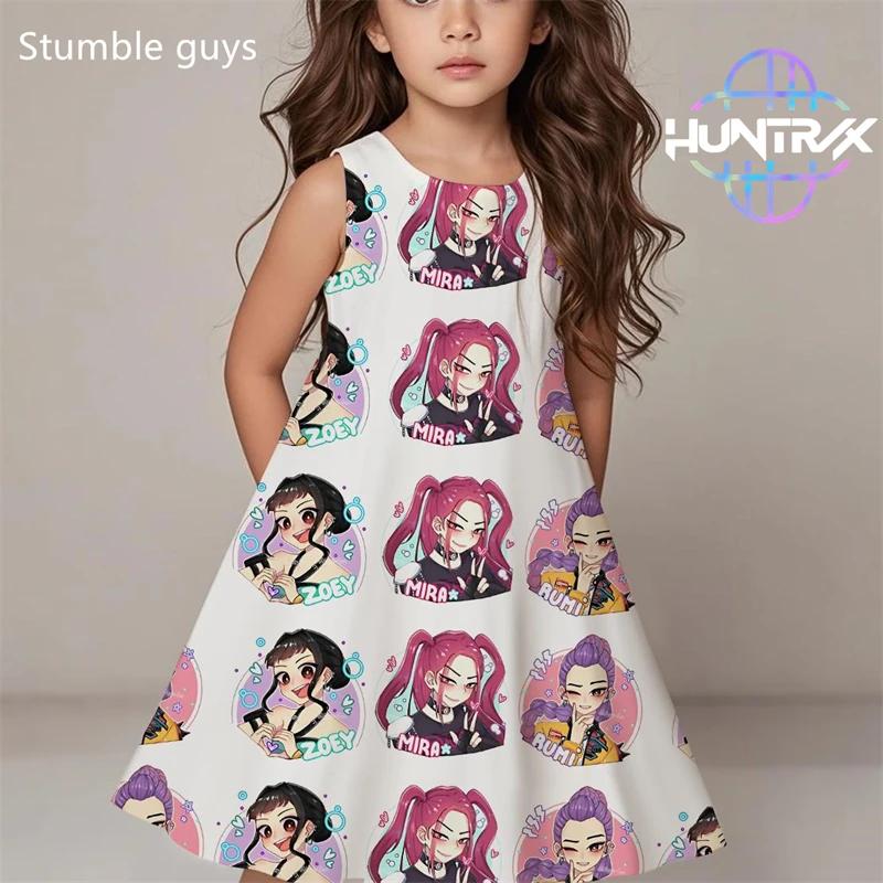 Mode Locker Einfach Kinderkleidung Freizeit Druck Vielseitig Kleider Mädchen 5-6Y white