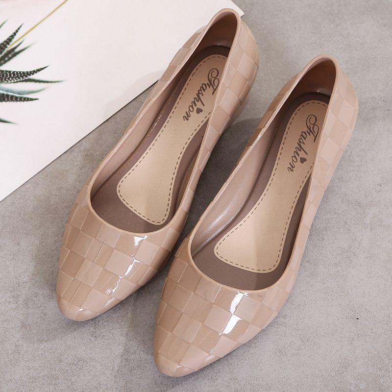 Mode Wasserdichte Schuhe Regen Schuhe Weibliche Sommer Gelee Schuhe Gelee Set Schuhe Flacher Mund Anti-slip Regen Schuhe 39