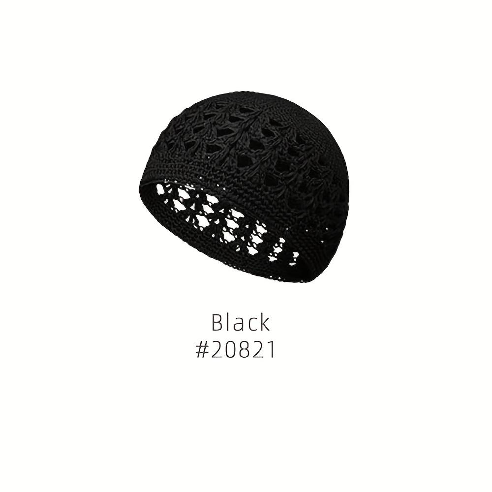 Atmungsaktive Spitzenhaarnetze, dehnbare gestrickte Mützen, handgefertigte gewebte Haarnetze. schwarz