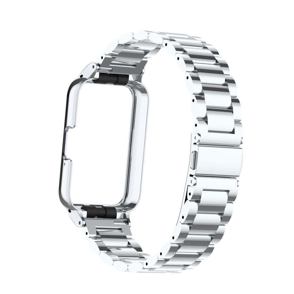 Armband + Hülle für Samsung Galaxy Fit 3 SmartWatch Zubehör für Samsung Galaxy Fit 3 Metallarmband Schutzhülle Abdeckung Rahmen For Samsung Galaxy Fit 3 silber