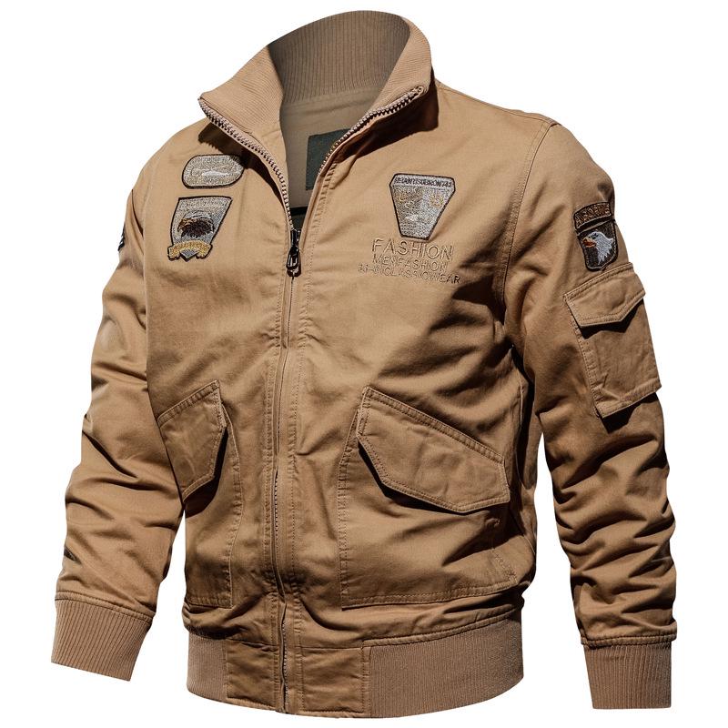 Frühling und Herbst Herrenjacke Air Force Jacke Herrenbekleidung M khaki