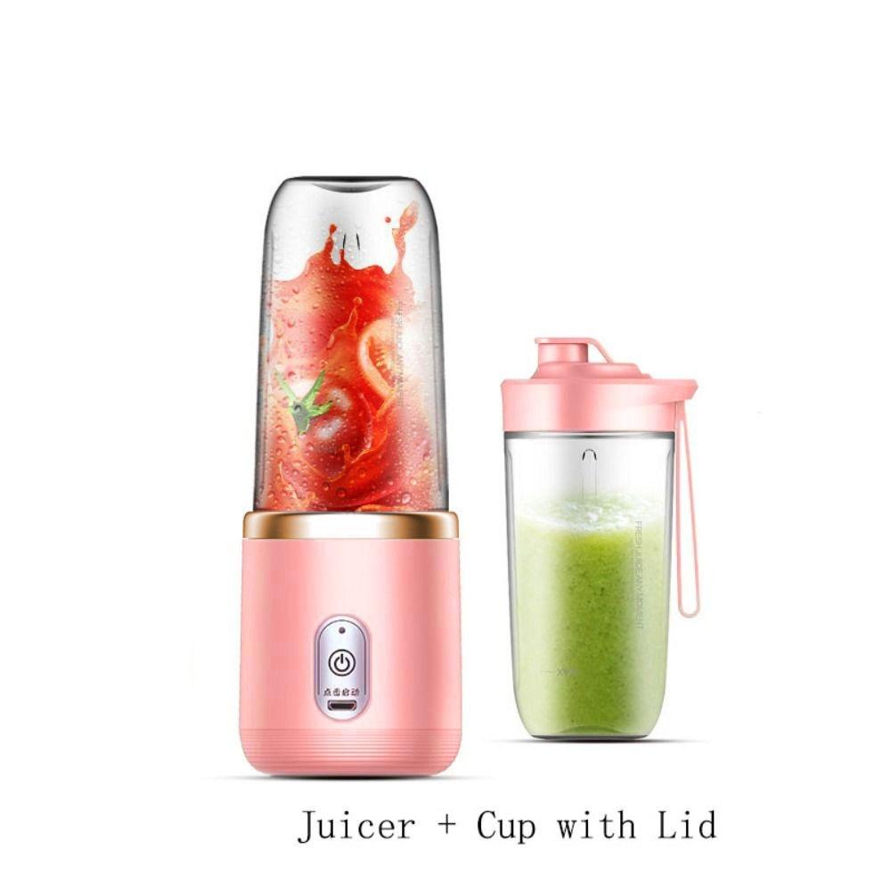 Saftpresse Elektrische Saftpresse Blau/Rosa Smoothie Mixer Mixer Fruchtsaftbecher Milchshake pink cup and lid