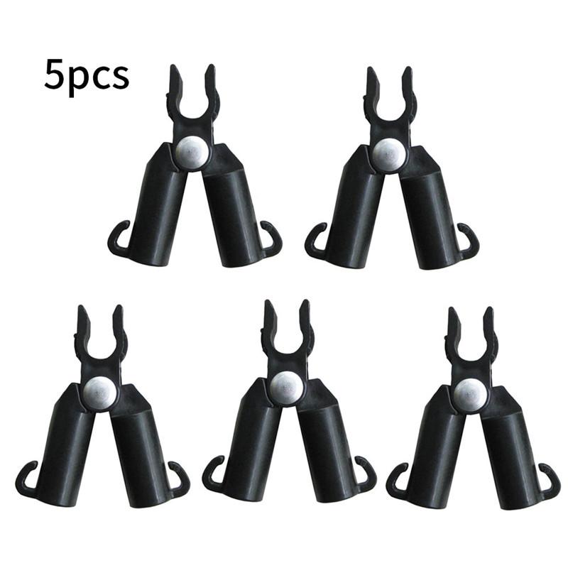 5Pcs Anlage Unterstützung Markise Säule Zubehör EINE Clip Schnell Eingerichtet Klettern Reben Halterung Anlage Stahl Rohr Halterung Garten Versorgung XS schwarz