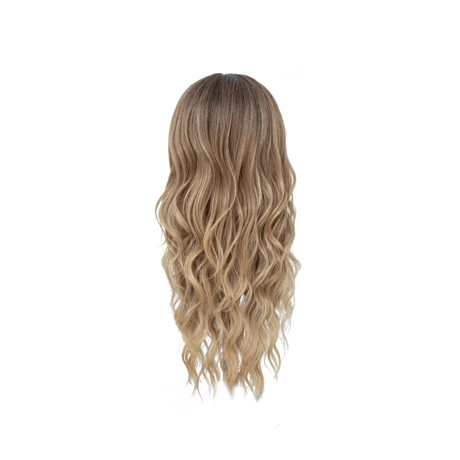 Lange gewellte Perücke, 26 Zoll, Farbverlauf, blonde Perücke, natürliche süße Perücken für Frauen, geeignet für die tägliche Party One Size
