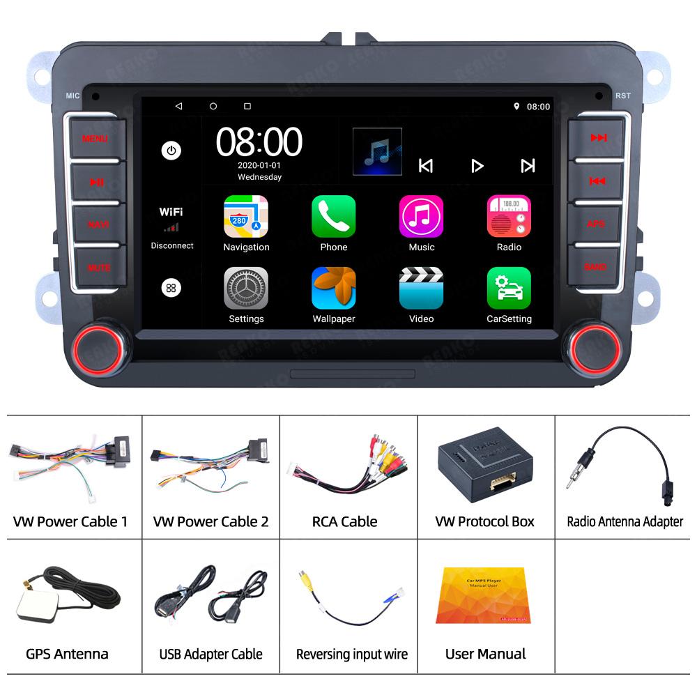 Für VW Golf MK5 MK6 Jetta Passat CC 7  Für Apple Carplay Autoradio Radio Android GPS-Player Autobildschirm Automotive Multimedia 4-core 2G+32G black