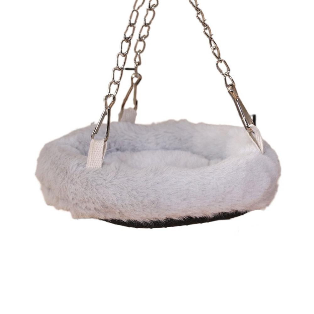 Hängendes Sittich-Baumwollnest Weiche Vogel-Schaukelspielzeuge Vogel-Schlafplatz für Vogelkäfig S grau