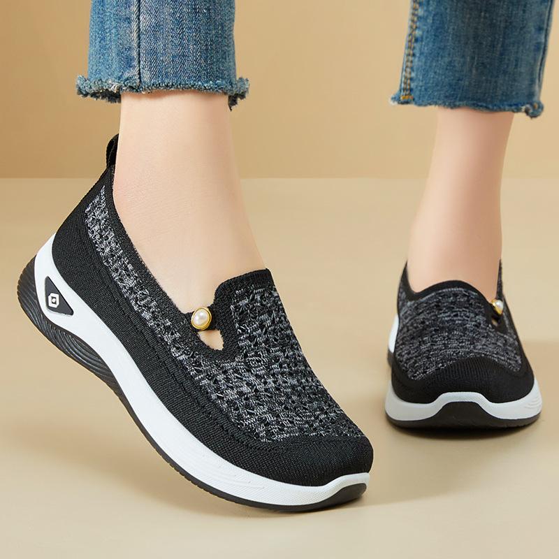 Schuhe für Damen Sommer Casual Damen Schuhe Temu Weiche Sohle Leichte Einzelne Schuhe für Damen Schuhe für ältere Damen Atmungsaktive Mutterschuhe 41 beige