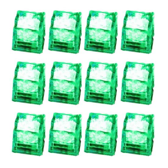 12 Stück LED-Eiswürfel mit Flüssigkeitsaktivierung und Farbwechsel, mehrfarbig, 7-farbig, für Lebensmittel grün