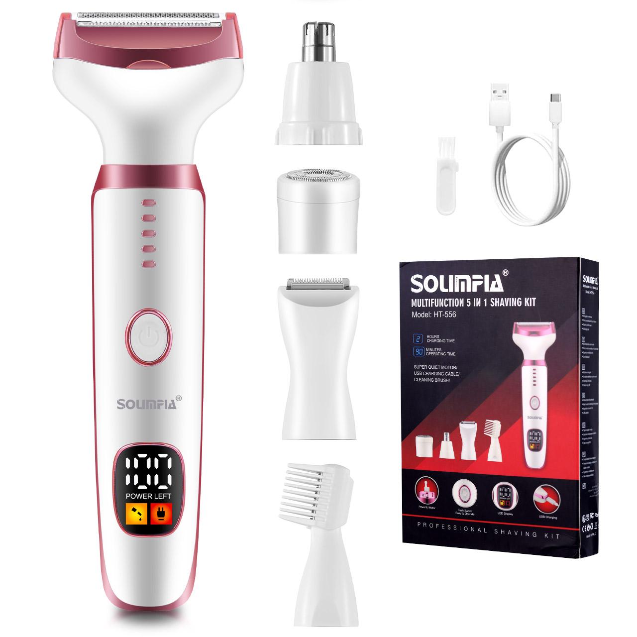 Bikini-Trimmer für Frauen, 5-in-1-Elektrorasierer für Frauen, wiederaufladbarer Schamhaarschneider, elektrischer Damenrasierer für Beine und Körperhaare