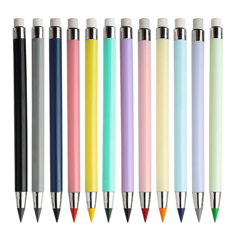 12 Stück Eternal Black HB Macaron-Buntstifte – kein Anspitzen nötig, bruchfeste Technologie, tintenloser Stift.