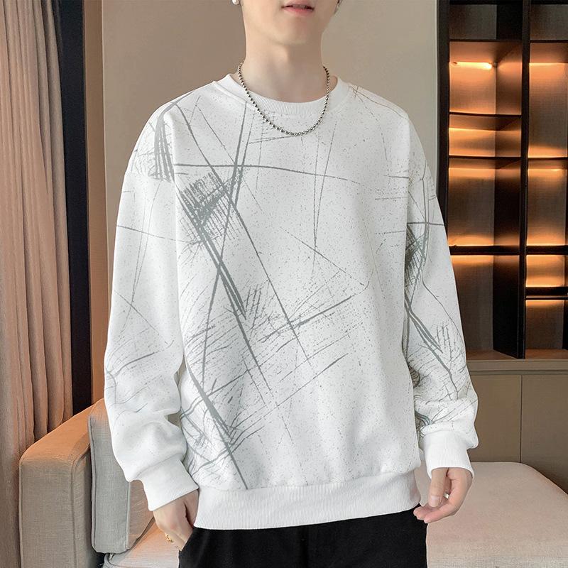 Langarm-T-Shirts für Herren, trendige lockere Hemden, neue T-Shirts, Frühlings- und Herbstoberteile, Sweatshirts M