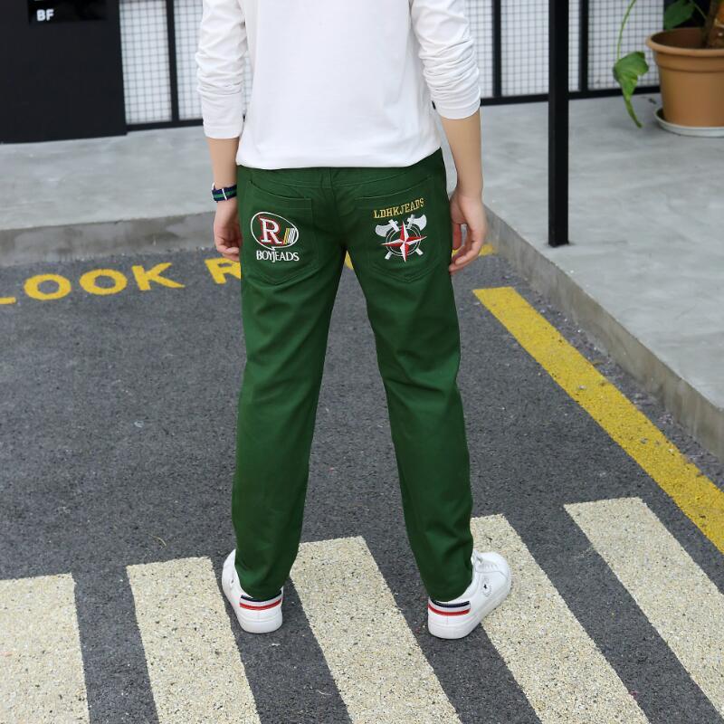Hübsche Freizeithose für Jungen aus Baumwolle mit mittlerer Taille, Stretch, Kinderbekleidung, Frühlings- und Herbsttrends 130 dunkelgrüne