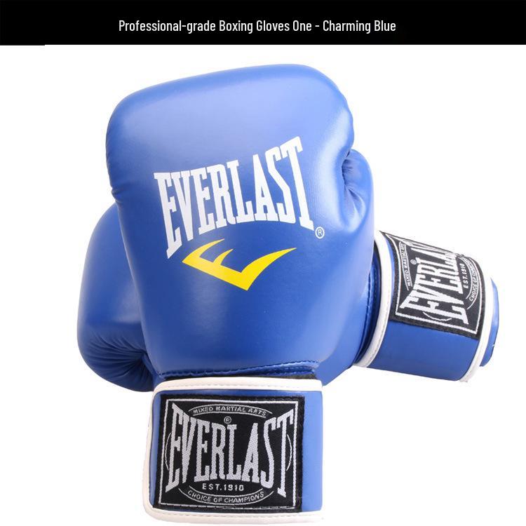 Professionelle Boxhandschuhe für Kinder und Erwachsene - Herren- und Damen-Sanda, Muay Thai und Sandsacktraining 10 oz blau