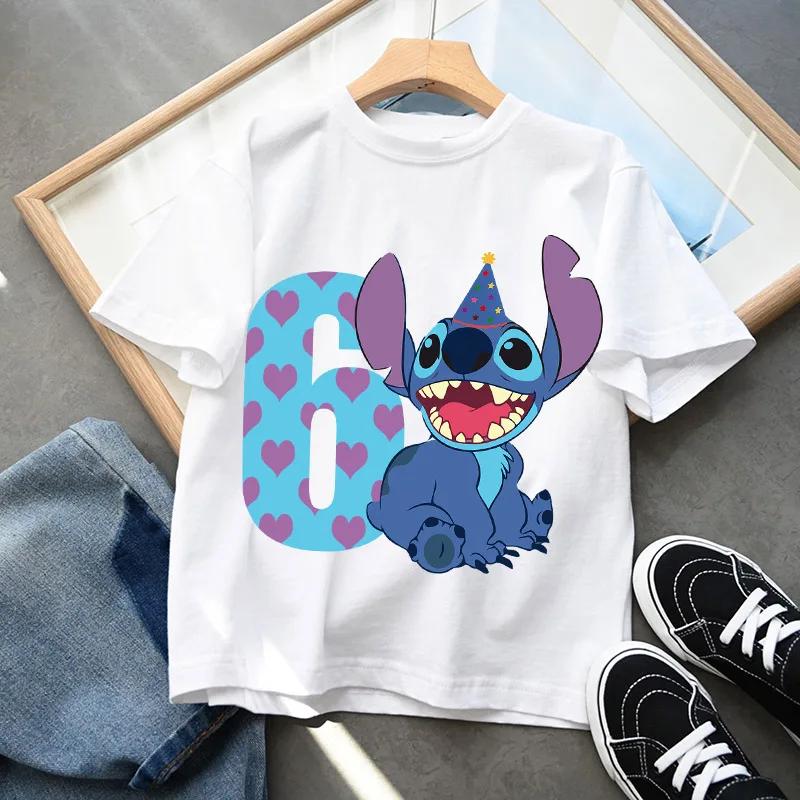 Kinder 1-9 Geburtstag Kinder T-Shirts Baby Party Nummer Shirt Kleidung Süßes Engel Tee Mädchen Junge Kurzarm Kleidung Oberteil Geschenk 140 blue