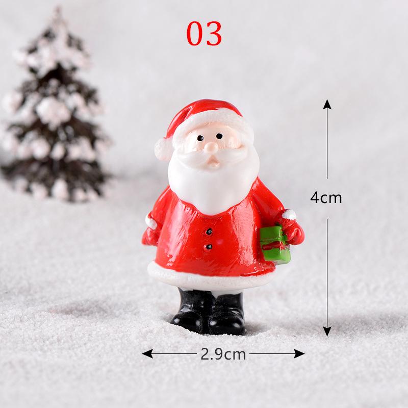 1PC Geschenke Weihnachtsmann Miniaturen Weihnachtsbaum Harz Figuren Schneemann Fee Garten Dekor