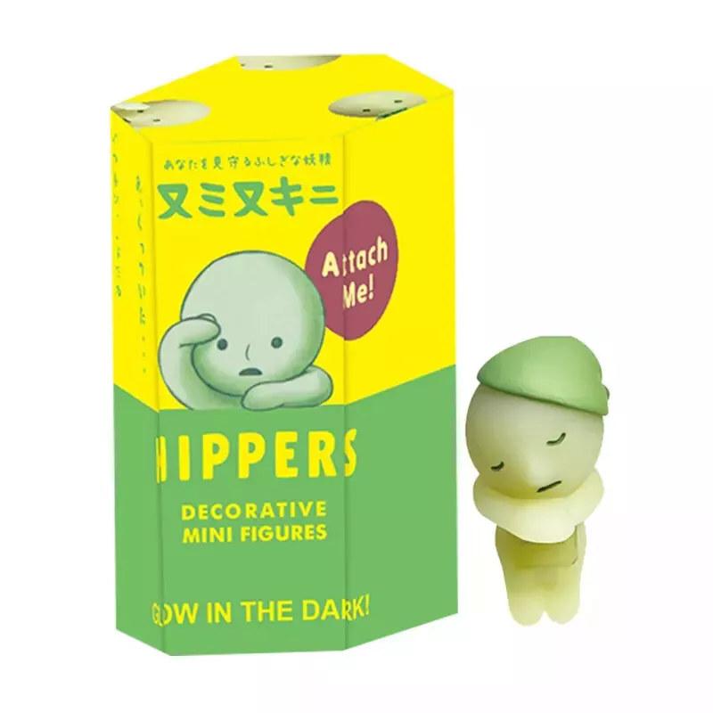 Süße Smiski Hippers Toilette, leuchtet im Dunkeln, dekorative Minifigur, Spielzeug, Blindbox, Autozubehör, Spielzeug 1 pc