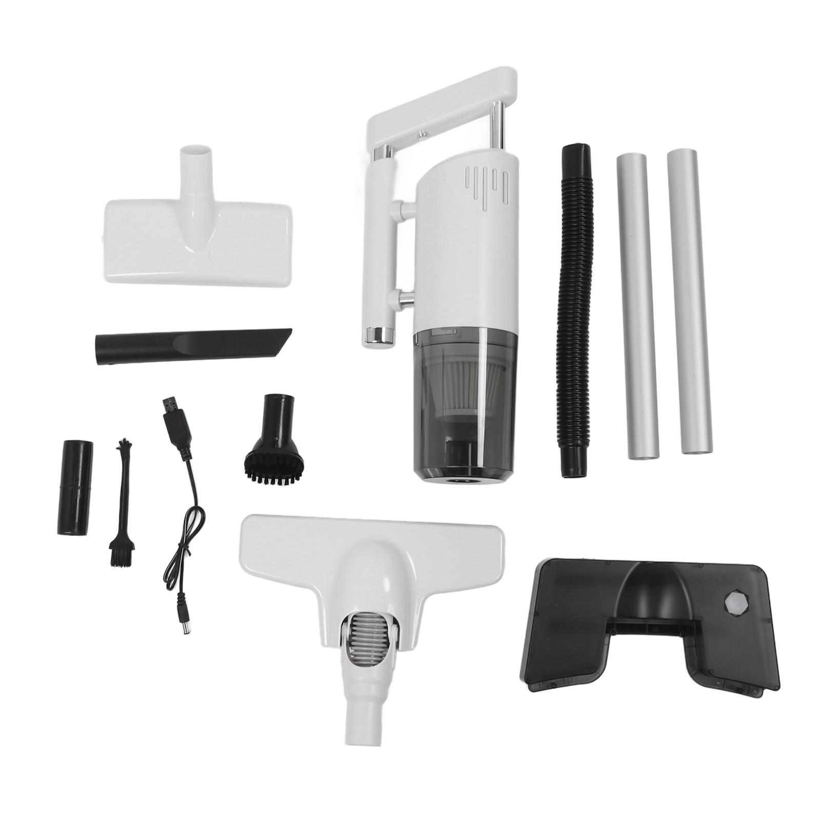 Kabelloser Handstaubsauger, 60 W, 7,4 V, Nass- und Trockengebrauch, tragbarer Handstaubsauger für Zuhause und Auto, Weiß weiß