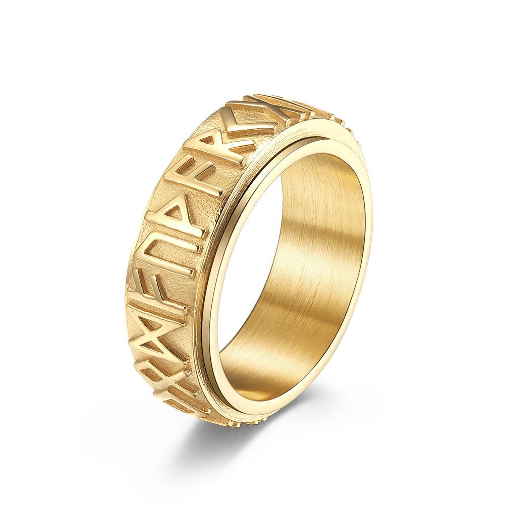 Vintage Irische Keltische Knotenringe Für Männer Frauen Wikinger Edelstahl Rotierbarer Fidget Angst Spinner Ring Retro Amulett Schmuck 7 beige